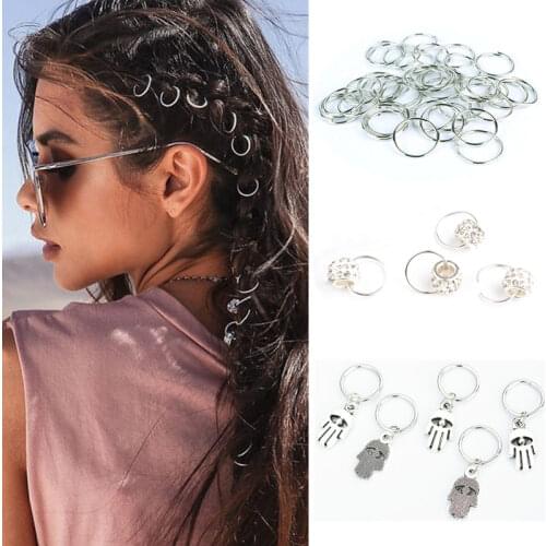 Hair Braid Dread Dreadlock Beads Clips Charms African Braids Cuffs Rings Hip Hop Style Jewelry Dreadlock Clasps Accessories
