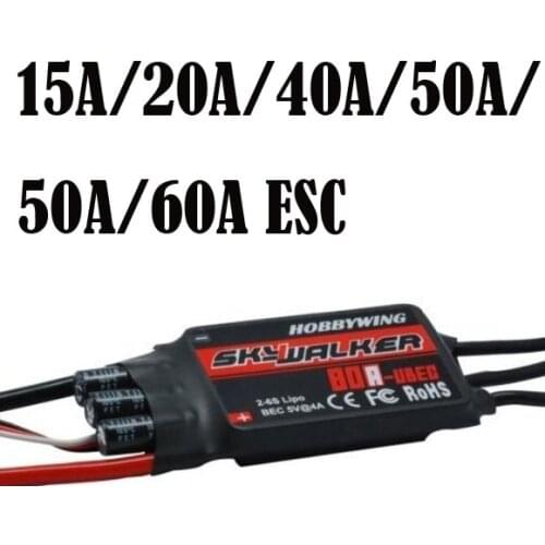 Hobbywing SKYWALKER ESC 2 - 6s 15A/20A/40A/50A/60A/80A Speed ControllerUBEC Brushless RC HeliCopter Airplane Quadcopter