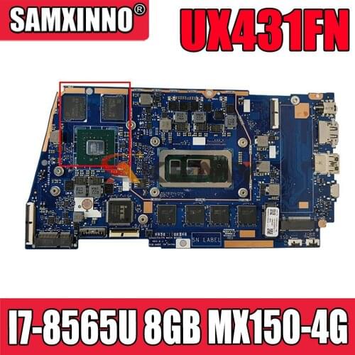 AKEMY UX431FA/FN Motherboard For ASUS ZenBook UX431FAC UX431FN UX431F X431FA Laptop Motherboard I7-8565U 8GB MX150-4G 100% Test
