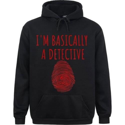 Hoodies Clothes Im Basically A Detective True Crime Fan Fingerprint Winter Long Sleeve Men Sweatshirts 3D Printed Slim Fit