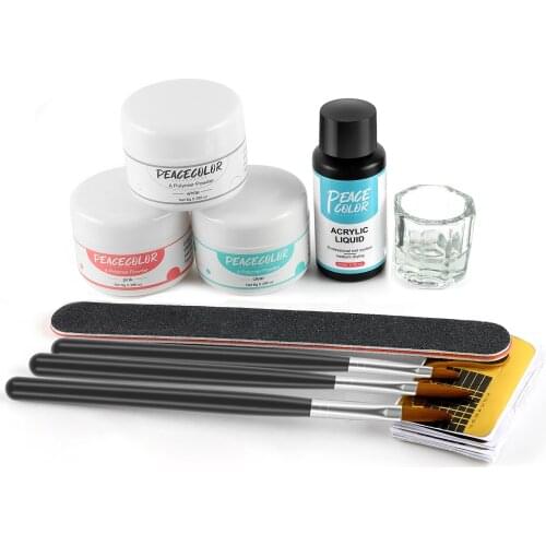 Acrylic Powder Set Nail Tips All For Manicure Tools Brush Nail Kit Professional Set For Nails Extension Carving Crystal Powder
