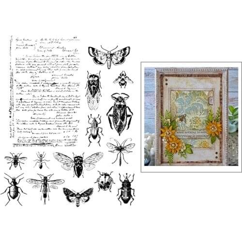 2021 New Retro Animal Insect Moth Butterfly Clear Stamps For Crafts Making Greeting Card and Scrapbooking No Metal Cutting Dies