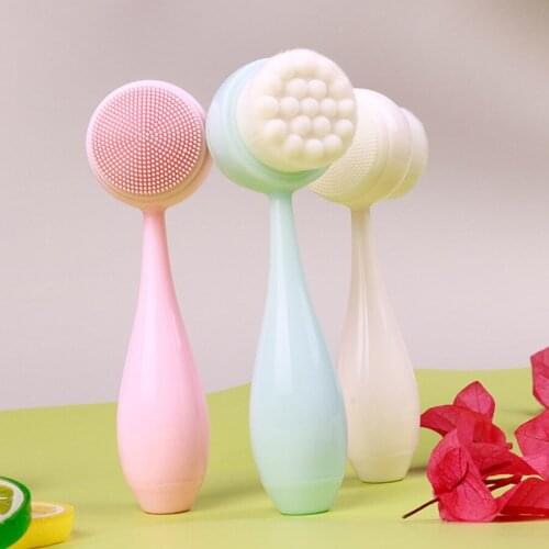 New Design Soft Facial Brush Deep Pore Cleansing Brush Face Washing Brush Mini Beauty Skin Care Tools Brush with Long Handle