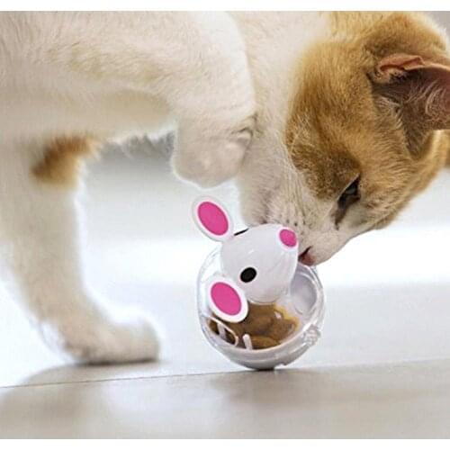 New Pet Cat Fun Tumbler Feeder Toy Mouse Leaking Food Balls Pet Educational Toys Pet Leakage Device Funny Cat Interactive Toy