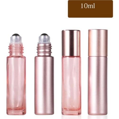 Wholesale 5ml 10ml Glass Essential Oil Perfume Bottles 10ml Roll On Perfume Diffuser BottleRose Gold Glass Bottle