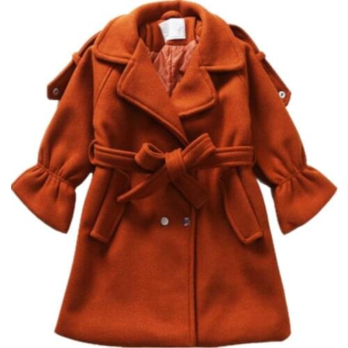 Baby Girl Clothes Pink Girls Winter Coats Kids Parkas Woolen Coat For Girls Outerwear Children Clothing