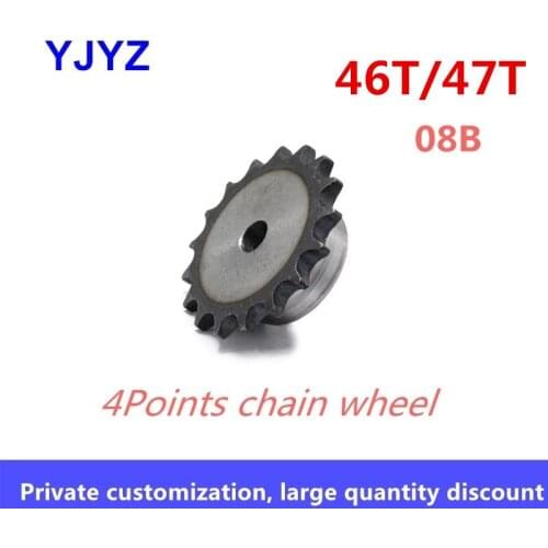 Table wheel industrial sprocket 08B 46/47teeth with 08B chain 4 points sprocket pitch 12.7MM