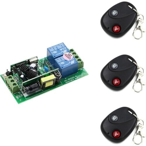 RF Wireless Remote Control Relay Switch with Receiver Security System Garage Doors RF Learning Code Electric Doors