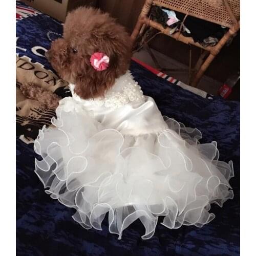 Various Luxury Princess Pet Dog Wedding Dress Cat Dress Puppy Skirt clothes Pet Tutu Skirt Bride Costume Supplies XS to 4XL