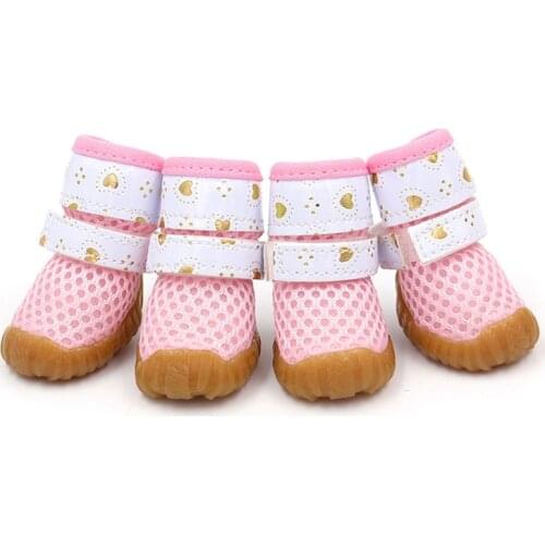 Summer Pet Dog Mesh Rain Shoes Anti Slip For Small Dogs Chihuahua York Teddy Puppy Pomeranian Poodle Breathable Rubber Boots