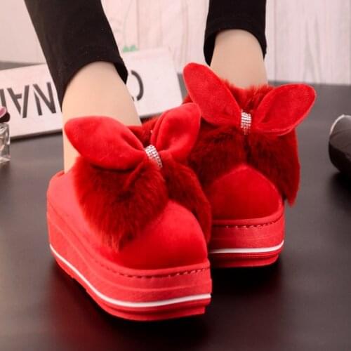 Cute slippers fur slides shoes woman badslippers winter fluffy 2018 women indoor slipers dames furry house ladies bedroom fuzzy