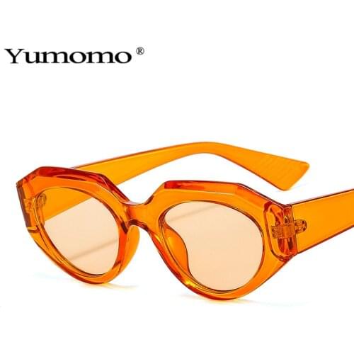 Fashion Cat Eye Women Sunglasses Vintage Oval Clear Candy Color Lens Eyewear Ladies Shades UV400 Sun Glasses Men