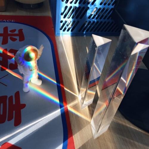 30*100mm Triangular Prism Students Optical Glass Large Mitsubishi Mirror Teaching Experiment Rainbow Photo Mega Sevencolor Light