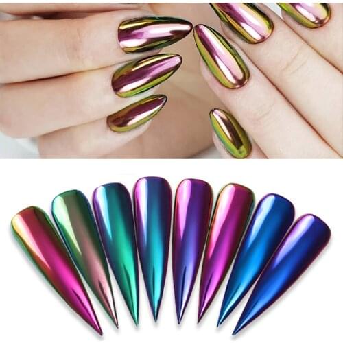 Chameleon Mirror Nail Glitter Powder Neon Aurora Effect Nail Dust Chrome Pigment Colorful Metallic Powder Nail Art Decoration