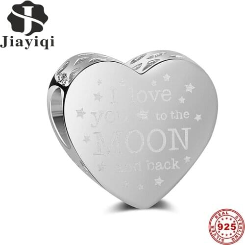 Jiayiqi 2019 Fashion Silver 925 Jewelry Sterling Silver Loving Beads Fit Charm Bracelet Necklace For Women DIY Accessories