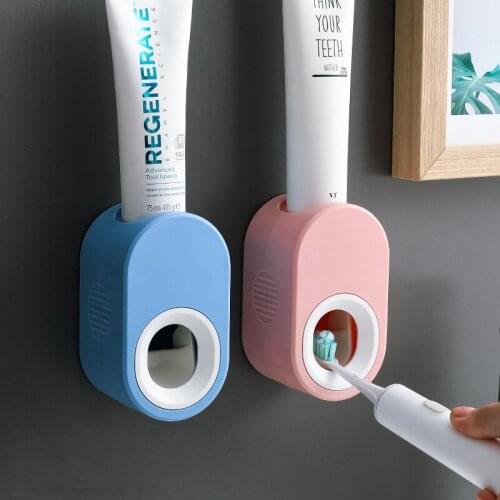 1Pcs Wall Mount Automatic Toothpaste Dispenser Bathroom Accessories Adhesive Waterproof Lazy Automatic Toothpaste Squeezer