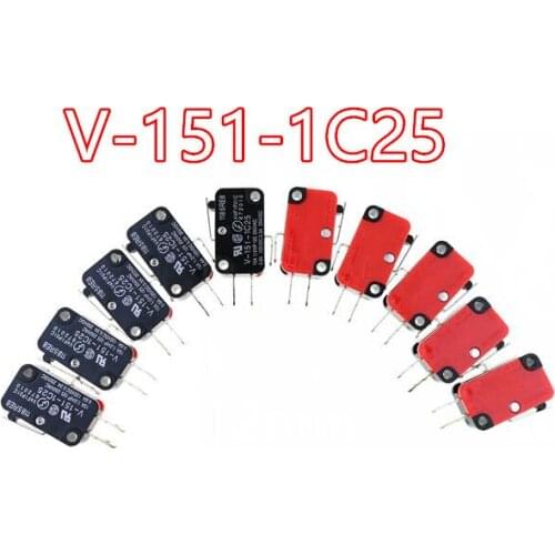 10 Pcs V-151-1C25 Metal Short Hinge Lever Actuator SPDT NO+NC Micro Switch