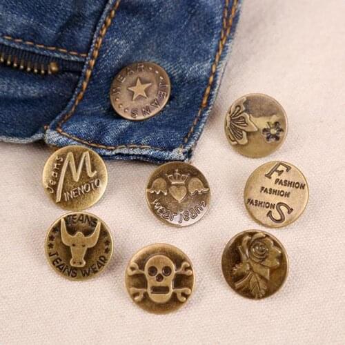 10pcs/set Metal Buttons For Clothing Bronze Tone Jean Buttons Denim Coat Button 20mm Mixed Button Clothing Accessories Пуговицы