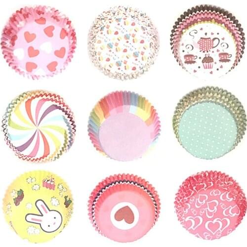 100Pcs Paper Cake Cupcake Liner Muffin Box Cup Case Party Tray Cake Mold Baking Case Party Tray Cake Mold Decorating Tools