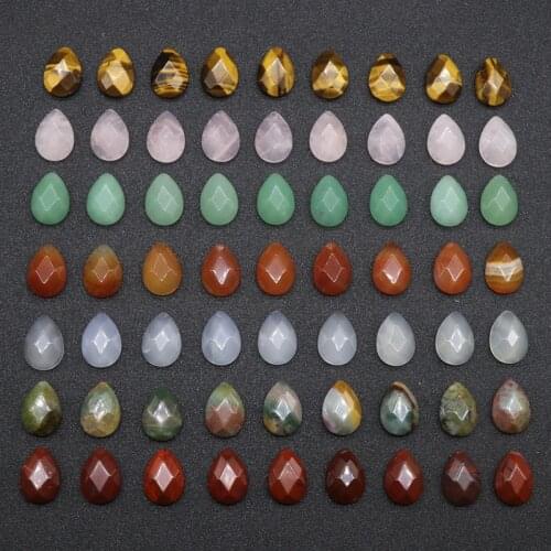 13x18mm Waterdrop No Hole Beads Natural Agates Quartz Turquoises Jaspers Cabochon Jewelry Accessories DIY Findings Stone Beads