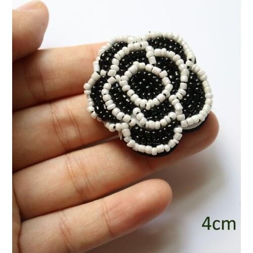 2pc/lot sewing beaded flower patches for clothes Vintage embroidered parches floral appliques patch for Jacket