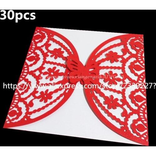 30Pcs Hollowing Pefect Wedding Party Invitation Card Envelope Invitations For Wedding/Business/Party/Birthday 6zSH184-30