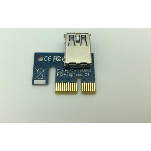 50PCS/lot PCI-E PCIe PCI Express 1X Graphics Card Riser Card USB 3.0 Converter Extender for Bitcoin Litecoin Miner VER. 007S