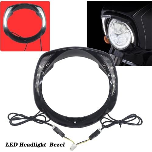 For Harley Touring Tri Road King Street Electra Glide Low Motorcycle Accessory headlight ring headlamp cover LED Headlight Bezel