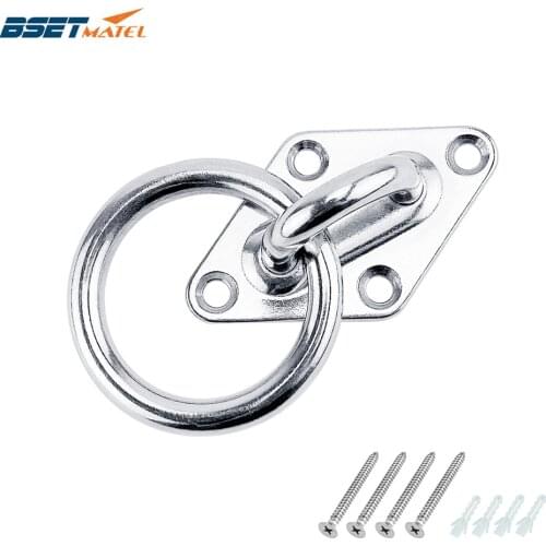 Stainless Steel 316 Diamond Pad Eye Plate Boat Marine Mooring Ring Ceiling Wall Mount Base Hook Strap Tie Down Yoga Accessories