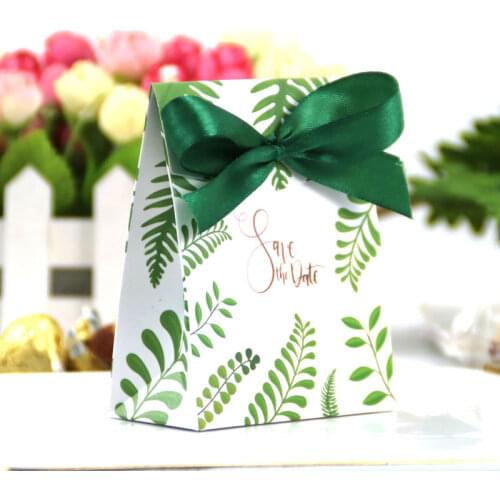 Tree leaf paper Candy Boxes Bags Birthday Candy Jungle Party Favor Baby Shower Decoration Activity Wrapping Box for Wedding Xmas