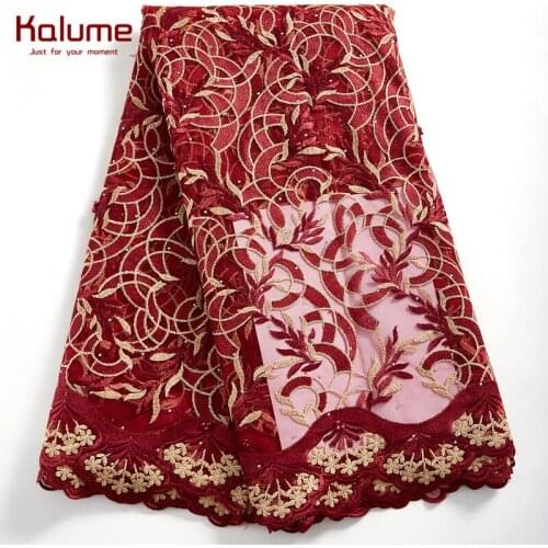 Kalume Beads Tulle Lace Fabric Stones African Lace Fabrics Onion French Lace Fabric Green Tissue Fabric For Sewing Machine F2406