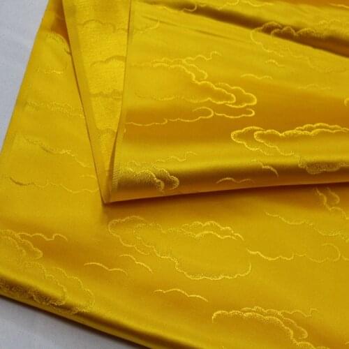 CF589 Chinese Cloud Pattern Golden Jacquard Brocade Fabric Chinese Cheongsam Clothing Fabric Buddhism Cloth DIY Sewing Materials