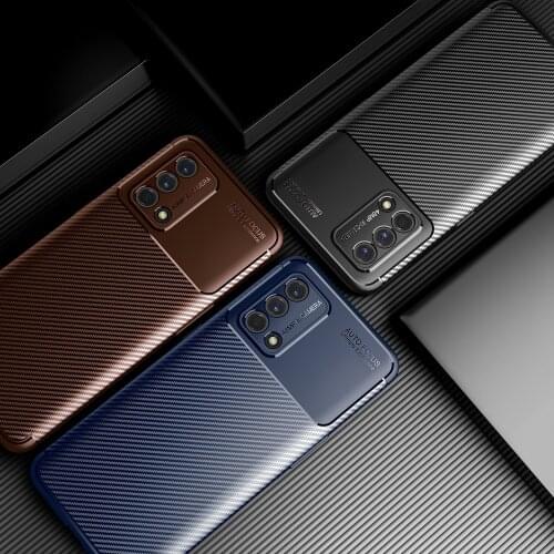 Luxury Carbon Fiber Shockproof Case For OPPO A74 A94 4G F19 F17 Pro Reno 4 5 Lite Soft TPU Silicone Bumper Protective Back Cover