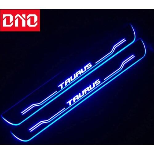 DNO Trim Pedal LED Car Light Door Sill Scuff Plate Pathway Dynamic Streamer Welcome Lamp For Ford Taurus 2015 - 2018