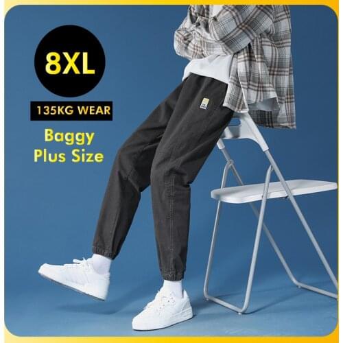 Jeans Loose Men Elastic Waist Teenager Casual Elastic Pants Mouth Kpop Clothes Hip Hop Gray Wide Leg Jeans