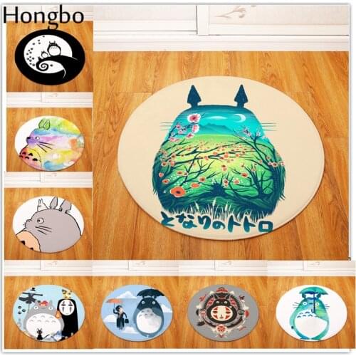 Hongbo Flannel Anti-slip Mats Totoro Cat Cute Animal Printed Rectangular Mat Entrance Doormats Washable Kitchen Floor Bathroom
