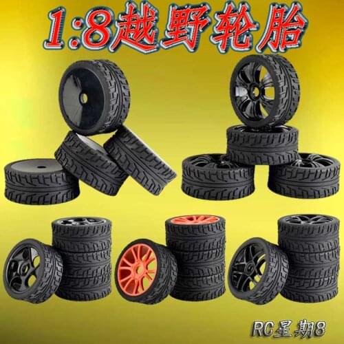 HSP1: 8 off-road vehicle racing tires, flat-running soft tires, strong grip with sponge liner 17MM