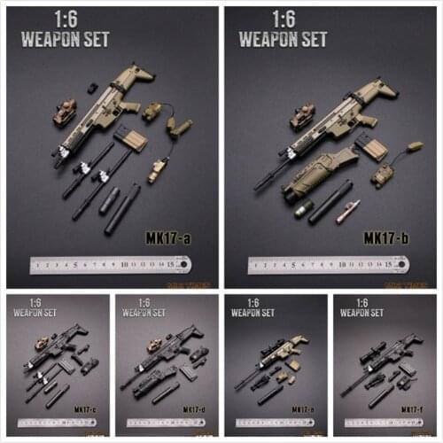 Mini times toys 1/6 Scale Solider Weapon MK17 Six Gun Models can not be shooting For 12 inches Action Figure