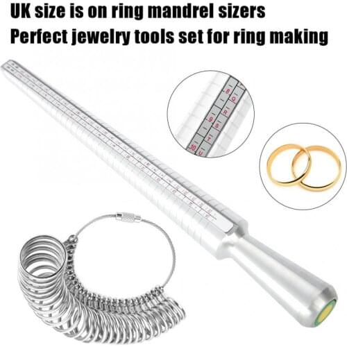 UK Size Ring Mandrel Stick Finger Gauge Sizer Jewelry Measuring Tool Set for jewelry making High Quality jewellery Tool