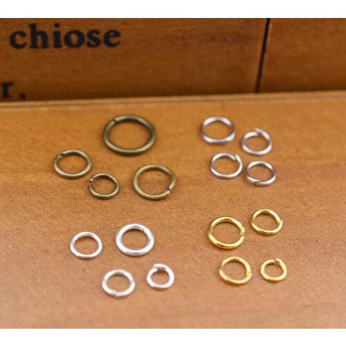 100X 4mm 5mm 6mm 7mm jump ring split rings gold color silver color bronze color jewelry findings single ring double ring