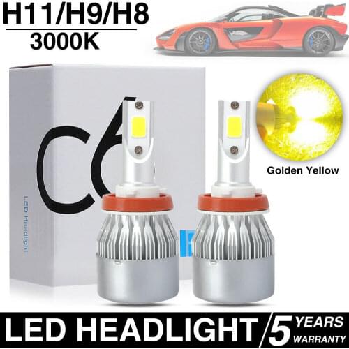 LKT 1PCS C6 H1 H3 Led Headlight Bulbs H7 LED Car Lights H4 880 H11 HB3 9005 HB4 9006 H13 6000K 72W 12V 7200LM Auto Headlamps