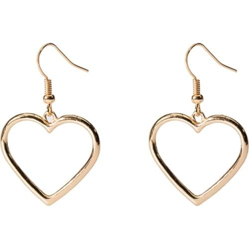 LNRRABC Silvery Long Girls Golden Lovely Women Heart Drop Shipping Fashion Jewelry Hollow Out Alloy Graceful Drop Earrings