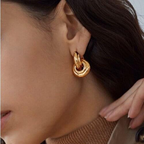Fashion Design Gold Drop Earrings For Women Jewelry High Quality Piercing Earring Female Girls Ear Jewellery Gifts