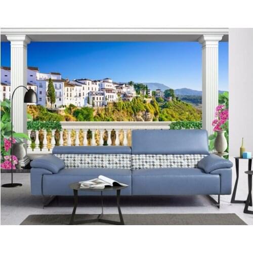 3d room wallpaper custom photo mural Garden terrace alpine town background decor painting 3d wall mural wallpaper for walls 3 d