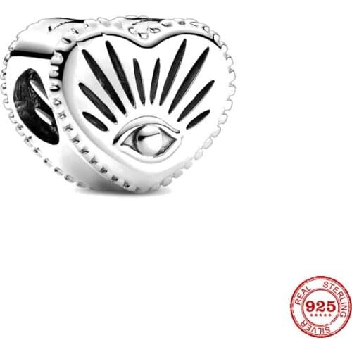 New Original Silver Color Eye Bead Fit European Pandora Charms Bracelet Bangles Diy Jewelry P159