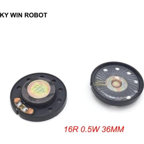 2pcs New Ultra-thin speaker Doorbell horn Toy-car horn 16 ohms 0.5 watt 0.5W 16R speaker Diameter 36MM 3.6CM thickness 9.2MM