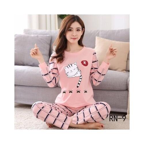 Wholesale Pajamas Sets Spring Carton women Long Sleeve Sleepwear Suit Autumn Cute Big Girls Homewear Gift for female Sleepwear