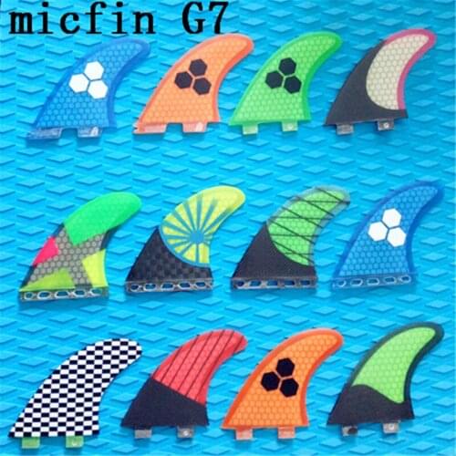 2017 hotsales FCS G7 surf fins with fiberglass honeycomb for surfing size L 3pcs/set MICFIN