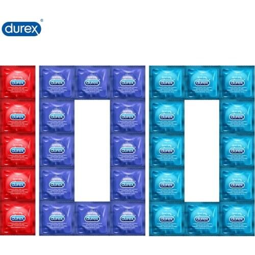 Durex Condoms for Men 100Pcs 4 Types Natural Latex Ultra Thin Lubricated Penis Sleeve Intimate Products Sex Toys For Couples