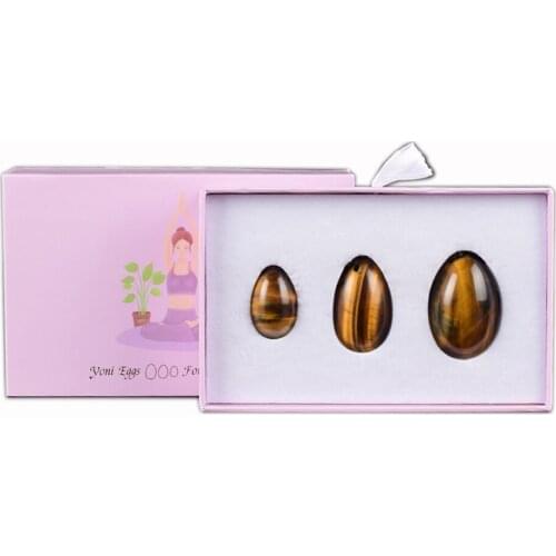 DropShipping Natural Tiger Eye Jade Yoni Egg Vaginal Tightening Kegel Exerciser Ben Wa Ball Feminine Hygiene Product With Box